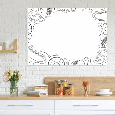 Tablica suchościeralna do kuchni fast food 537