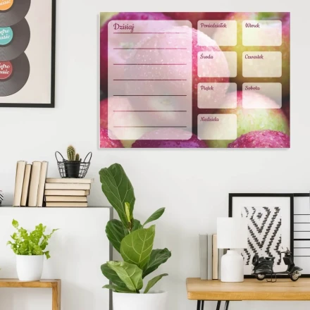 Tablica suchościeralna plan tygodnia jabłka 342