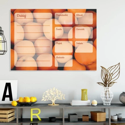 Tablica suchościeralna plan tygodnia morele 345