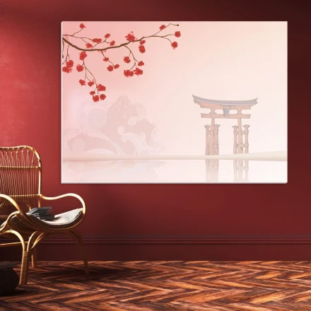 Gałąź kwitnącej wiśni tablica suchościeralna magnetyczna 087