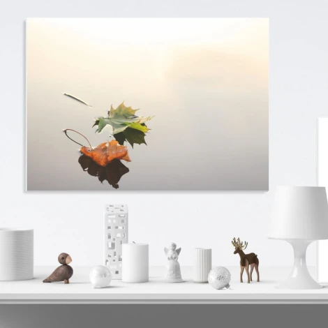 Tablica magnetyczna suchościeralna liście 216 - Wzór graficzny. Liście w różnych odcieniach zieleni i pomarańczy na jasnym