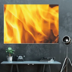 Tablica magnetyczna suchościeralna ogień 177 - Wzór graficzny. Grafika przedstawia dynamiczne płomienie w odcieniach żółci