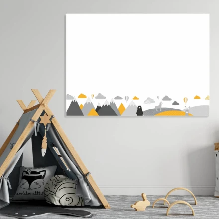 Tablica magnetyczna suchościeralna dla dzieci zwierzęta, góry 384