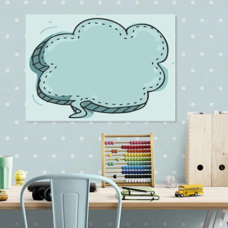 Tablica magnetyczna suchościeralna dymek 451 - Aranżacja w biurze. Ściany w jasnym kolorze z kropkami