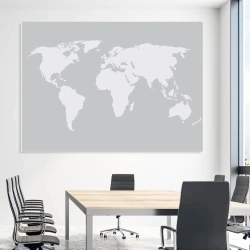 Magnetyczna mapa świata na ścianę suchościeralna 334 - Wzór graficzny. Mapa przedstawia kontury krajów na szarym tle