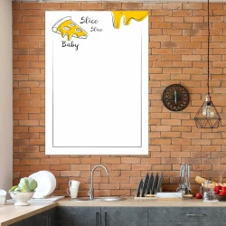 Tablica magnetyczna suchościeralna do kuchni slice slice baby 543 - Wzór graficzny. Grafika przedstawia kawałek pizzy
