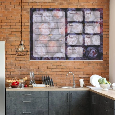 Tablica magnetyczna suchościeralna plan tygodnia śliwki 344