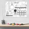 Tablica magnetyczna suchościeralna Weekly planner 421 - Wzór graficzny. Grafika przedstawia różne elementy planowania, takie