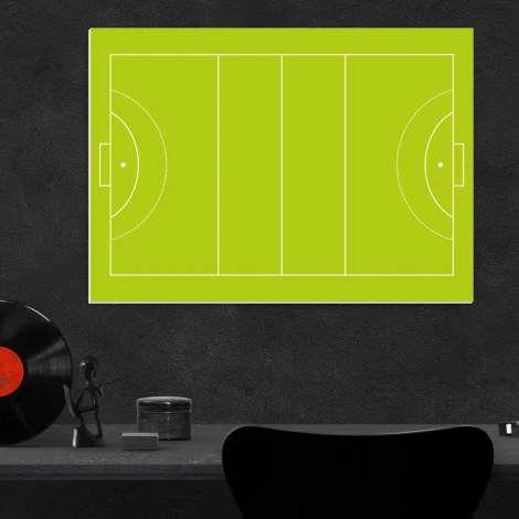 Tablica trenerska taktyczna 185 suchościeralna hokej na trawie - Wzór graficzny. Zielona powierzchnia z konturami boiska