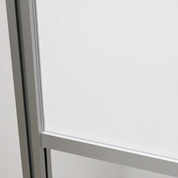 Tablica wolnostojąca magnetyczna suchościeralna parawan - Wzór graficzny. Powierzchnia gładka, biała, z ramą aluminiową