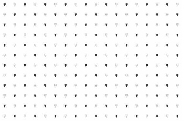 Tapeta na ścianę trójkąty 035 - Wzór graficzny. Czarno-białe trójkąty w regularnym układzie na białym tle