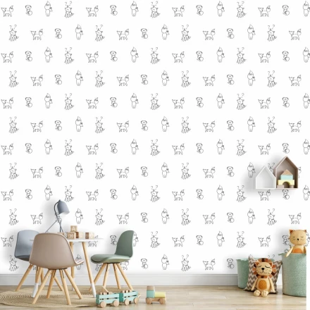 Tapeta do pokoju dziecka liski 060