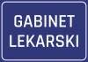 Naklejka Gabinet lekarski - Wzór graficzny. Niebieskie tło z białym napisem GABINET LEKARSKI