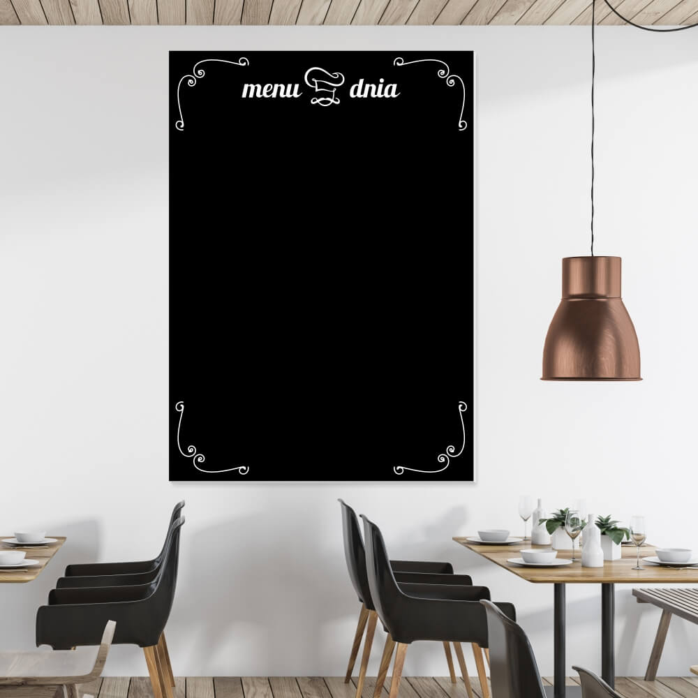 Tablica kredowa z nadrukiem menu dnia 037