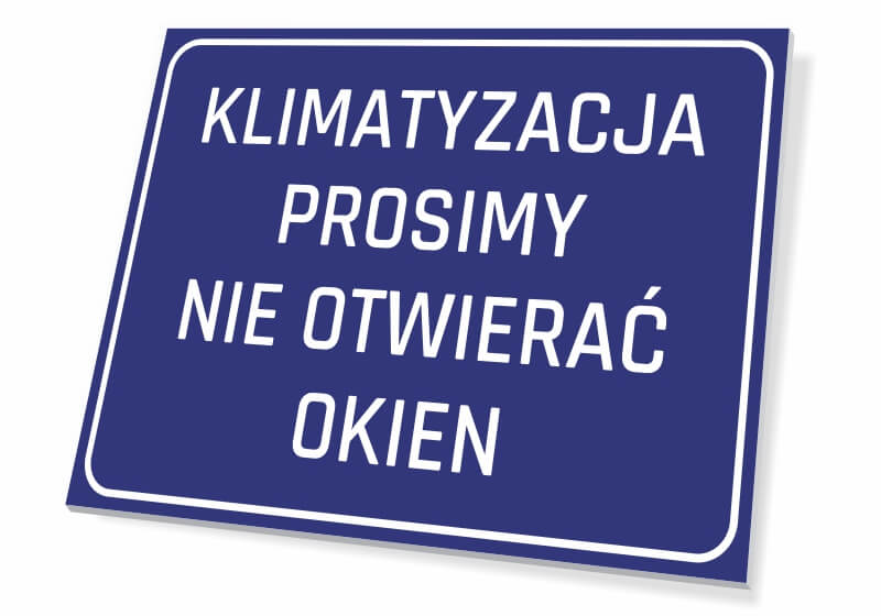 Tabliczka Klimatyzacja prosimy nie otwierać okien