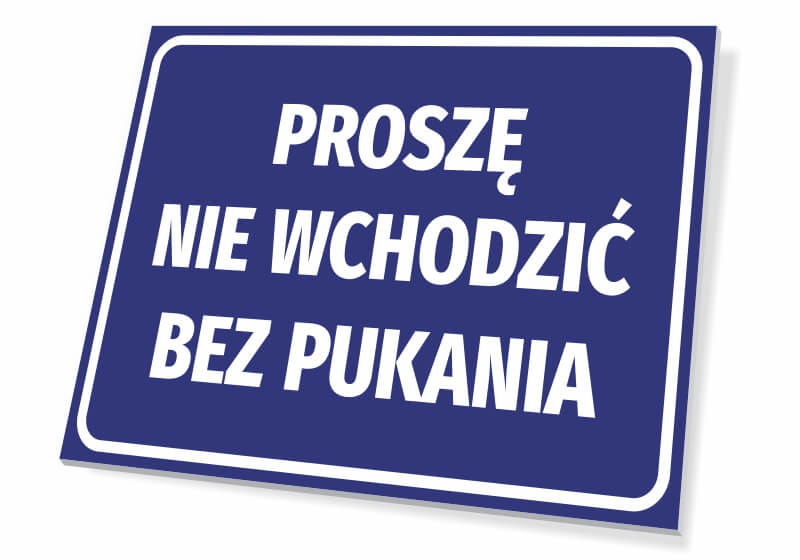 Tabliczka Proszę nie wchodzić bez pukania