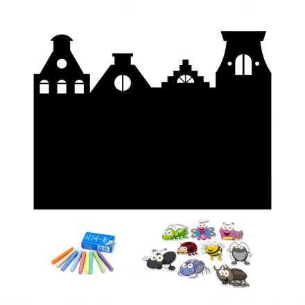 Tablica magnetyczna kredowa dla dzieci domki 243