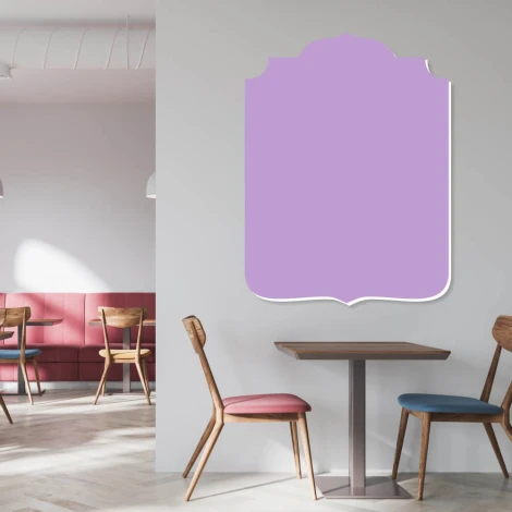 Tablica magnetyczna suchościeralna do baru menu 130 - Aranżacja w kawiarni. Ściany w jasnych odcieniach, meble w naturalnym