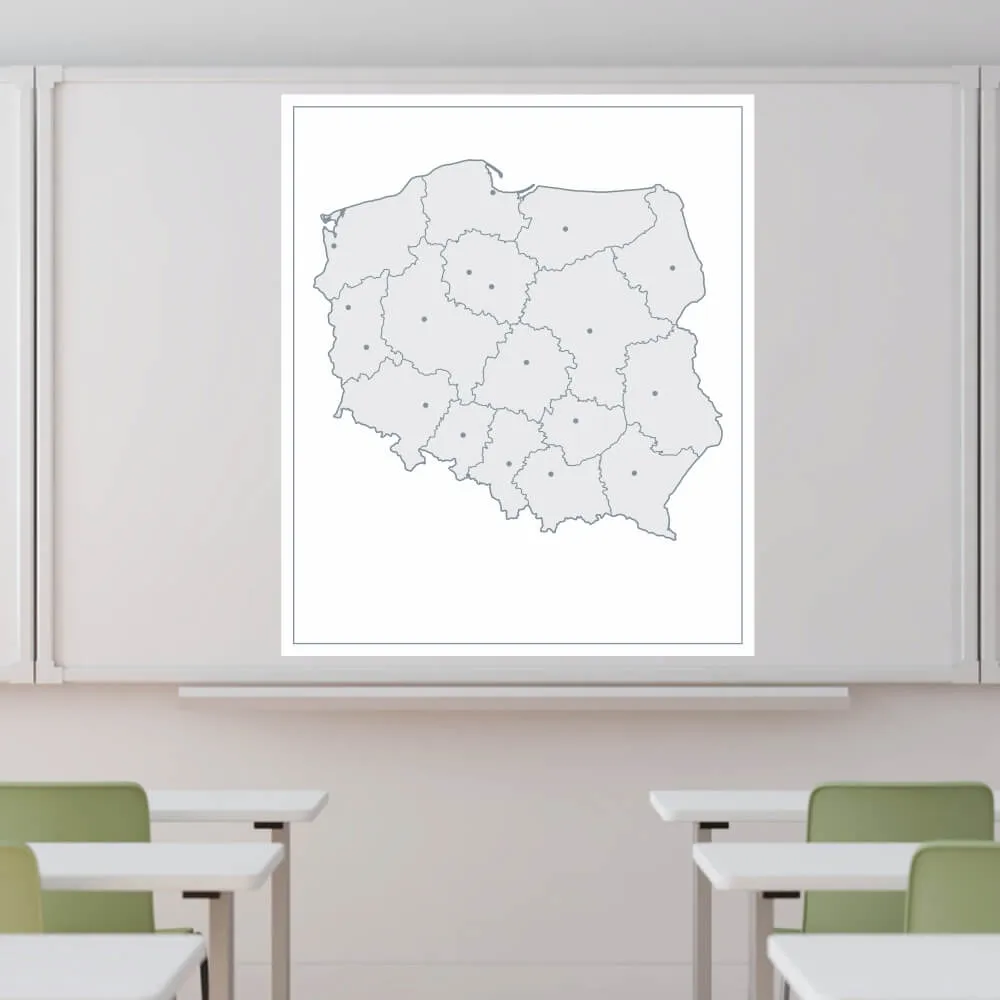 Nakładka magnetyczna suchościeralna konturowa mapa Polski 12