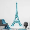 Stylowa naklejka Wieży Eiffela w odcieniu turkusowym, idealna do nowoczesnego salonu lub przytulnej 