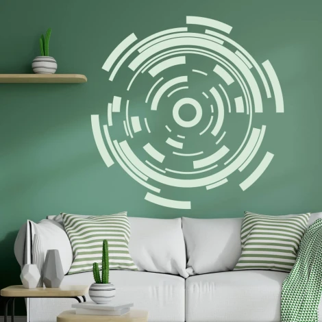 Abstrakcyjny szablon malarski 0789 w nowoczesnym salonie, idealny do minimalistycznych aranżacji wnę