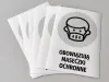 Naklejka Obowiązują maseczki ochronne - Wzór graficzny. Grafika przedstawia ikonę twarzy w maseczce oraz tekst