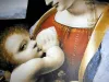 Reprodukcja Madonna Litta, Leonardo Da Vinci - Wzór graficzny. Postać matki z dzieckiem w bliskim ujęciu, detale twarzy