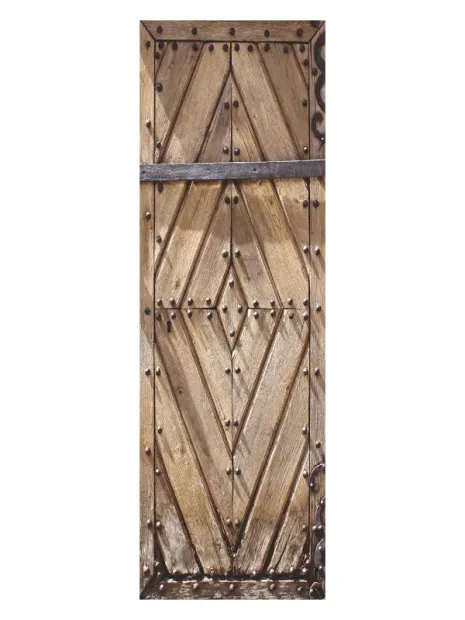 Indywidualna fototapeta samoprzylepna wzór Gdańsk drzwi 299 w rozmiarze 80x250cm - Wzór graficzny. Drewniana, prostokątna