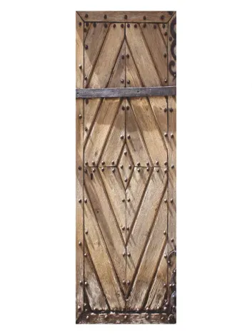 Indywidualna fototapeta samoprzylepna wzór Gdańsk drzwi 299 w rozmiarze 80x250cm - Wzór graficzny. Drewniana, prostokątna
