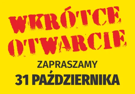 Naklejka Wkrótce otwarcie - zapraszamy, wraz z datą
