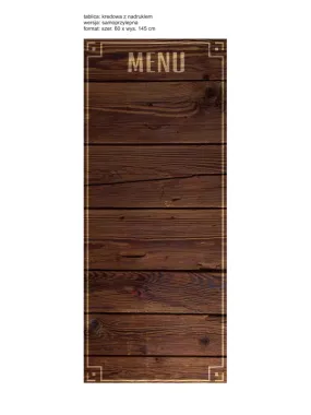 Indywidualna tablica kredowa (menu 036) z nadrukiem w wersji samoprzylepnej 0,2 mm w formacie 60x145 cm - Wzór graficzny