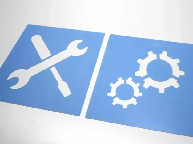 Indywidualny szablon malarski wielokrotnego użycia wykonany z sztywnego materiału 0,5 mm. - Wzór graficzny. Wzór przedstawia