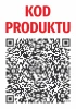 Naklejka QR Kod produktu - Wzór graficzny. Na białym tle znajduje się czarny kod QR oraz czerwony napis KOD PRODUKTU