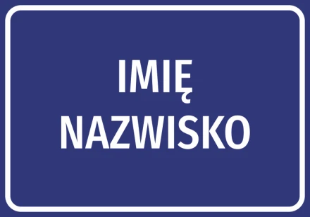 Naklejka z Imieniem i Nazwiskiem