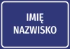 Naklejka z Imieniem i Nazwiskiem - Wzór graficzny. Prosty, prostokątny kształt z dużymi literami na ciemnym tle