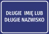 Naklejka z Imieniem i Nazwiskiem - Wzór graficzny. Niebieskie tło z białym tekstem w dużej czcionce