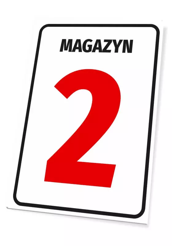 Tabliczka na ścianę - oznaczenie magazynu numerem lub literą