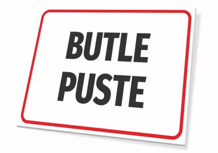 Tabliczka Butle puste