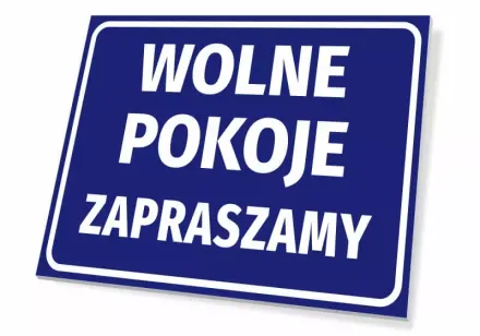 Tabliczka Wolne pokoje, zapraszamy