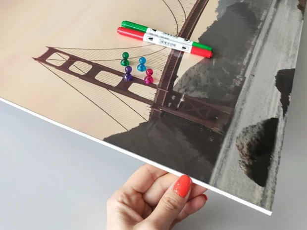 Tablica magnetyczna suchościeralna most Golden Gate 234 - Wzór graficzny. Most Golden Gate na tle zachodzącego słońca
