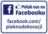 Naklejka z adresem profilu na Facebooku - Wzór graficzny. Grafika zawiera logo Facebooka oraz tekst w kolorze niebieskim