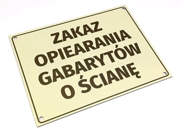 Indywidualna tabliczka informacyjna, dibond 3 mm w rozmiarze 40x30 cm z nawierconymi otworami - Wzór graficzny. Duże, czarne
