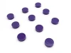 Magnesy 34x12,5mm 10szt. różne kolory - Wzór graficzny. Okrągłe magnesy w kolorze fioletowym, ułożone w równe rzędy
