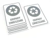 Tabliczka na kosz Odpady zmieszane - Wzór graficzny. Prostokątna tabliczka z symbolem recyklingu i napisem