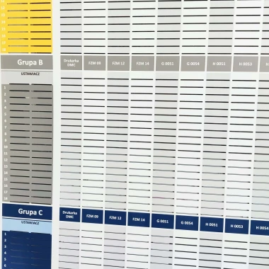Tablica na karty T-Card w rozmiarze 300x150cm (tablica dibond 3mm z frezowanymi otworami oraz nadrukiem uv) - Wzór