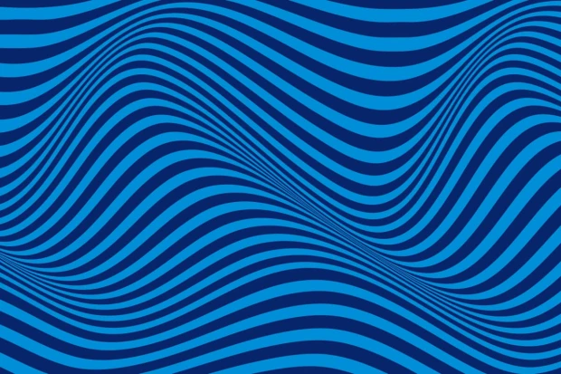 Tapeta 3D Fale, iluzja optyczna 0248 - Wzór graficzny. Fale w odcieniach niebieskiego, tworzące iluzję ruchu