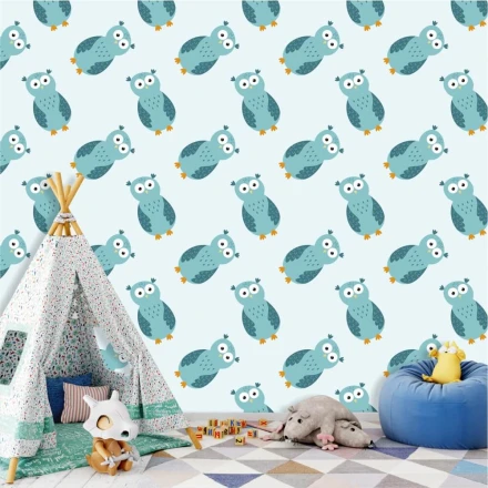 Tapeta dla dzieci Sowy 0233