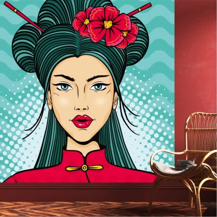 Tapeta Młoda kobieta w stroju japońskim 0296