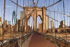 Tapeta Most Brooklyn Bridge, Nowy Jork 0361 - Wzór graficzny. Rysunek mostu z liniami i budynkami w tle