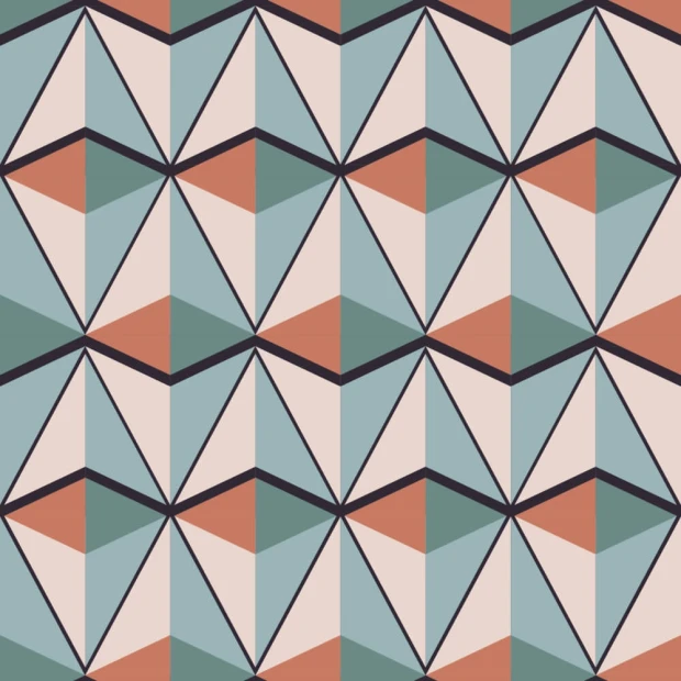 Tapeta Wzór geometryczny vintage 0342 - Wzór graficzny. Wzór składa się z trójkątów w różnych kolorach